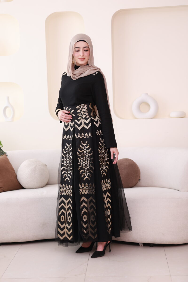 ⁦فستان ساره-أسود⁩ - الصورة ⁦2⁩