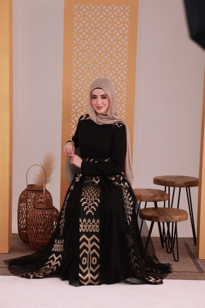 ⁦فستان ساره-أسود⁩ - الصورة ⁦6⁩