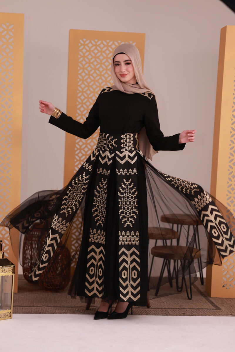 ⁦فستان ساره-أسود⁩ - الصورة ⁦8⁩