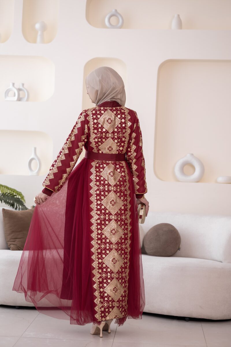 ⁦فستان مليكة-أحمر⁩ - الصورة ⁦2⁩
