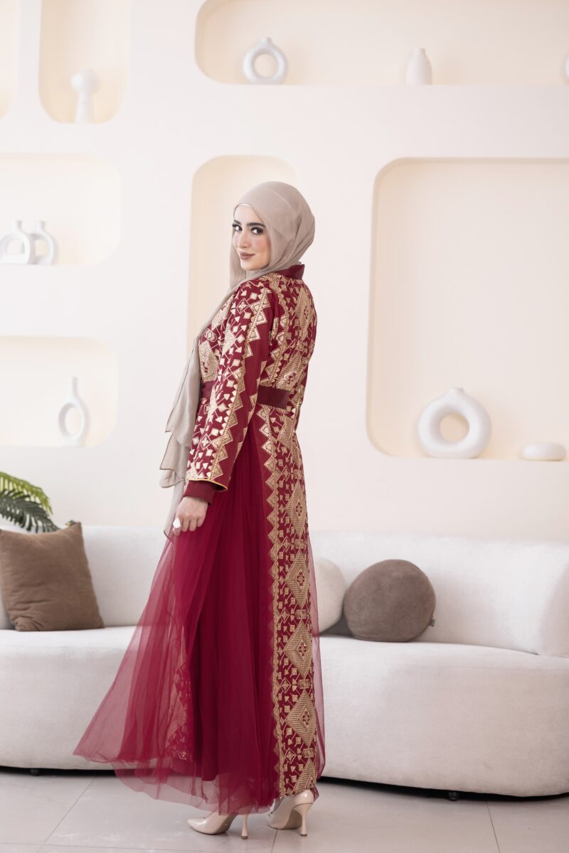 ⁦فستان مليكة-أحمر⁩ - الصورة ⁦3⁩