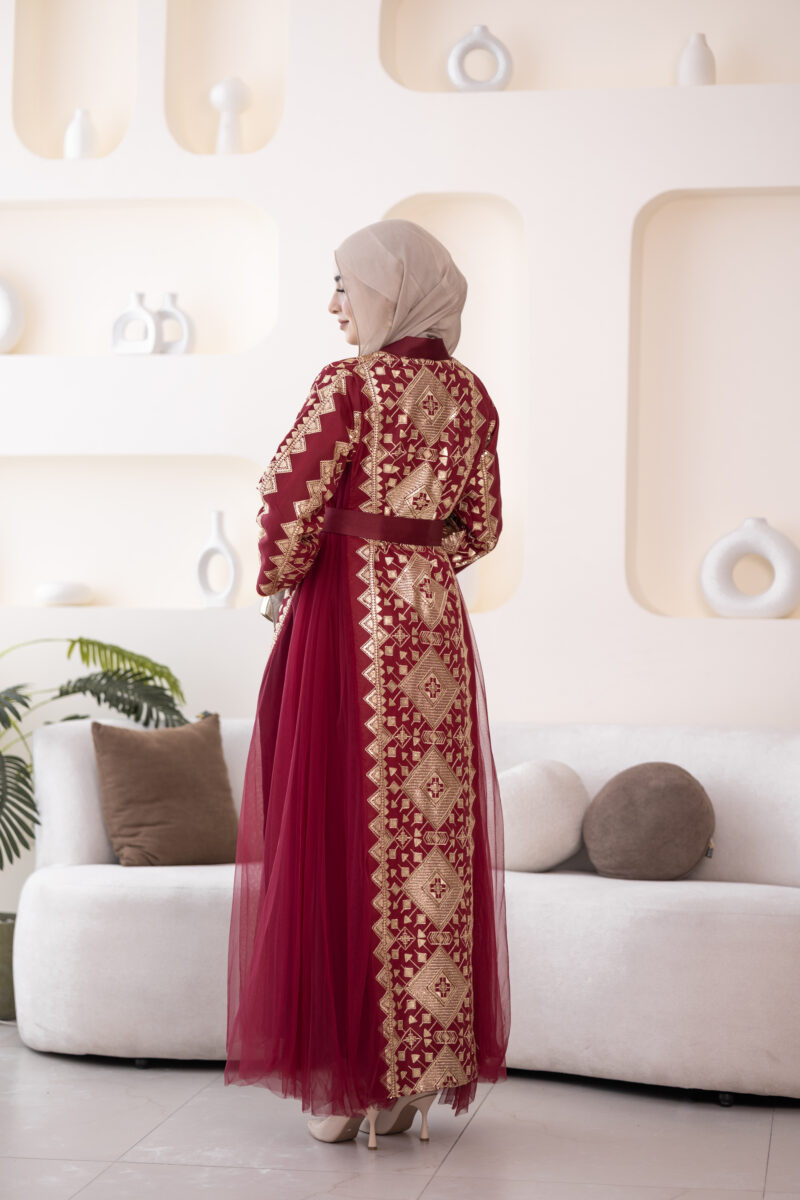 ⁦فستان مليكة-أحمر⁩ - الصورة ⁦6⁩
