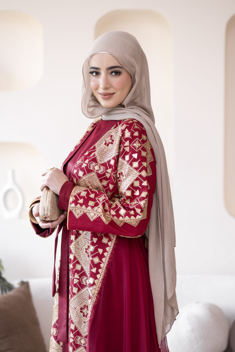 ⁦فستان مليكة-أحمر⁩ - الصورة ⁦5⁩