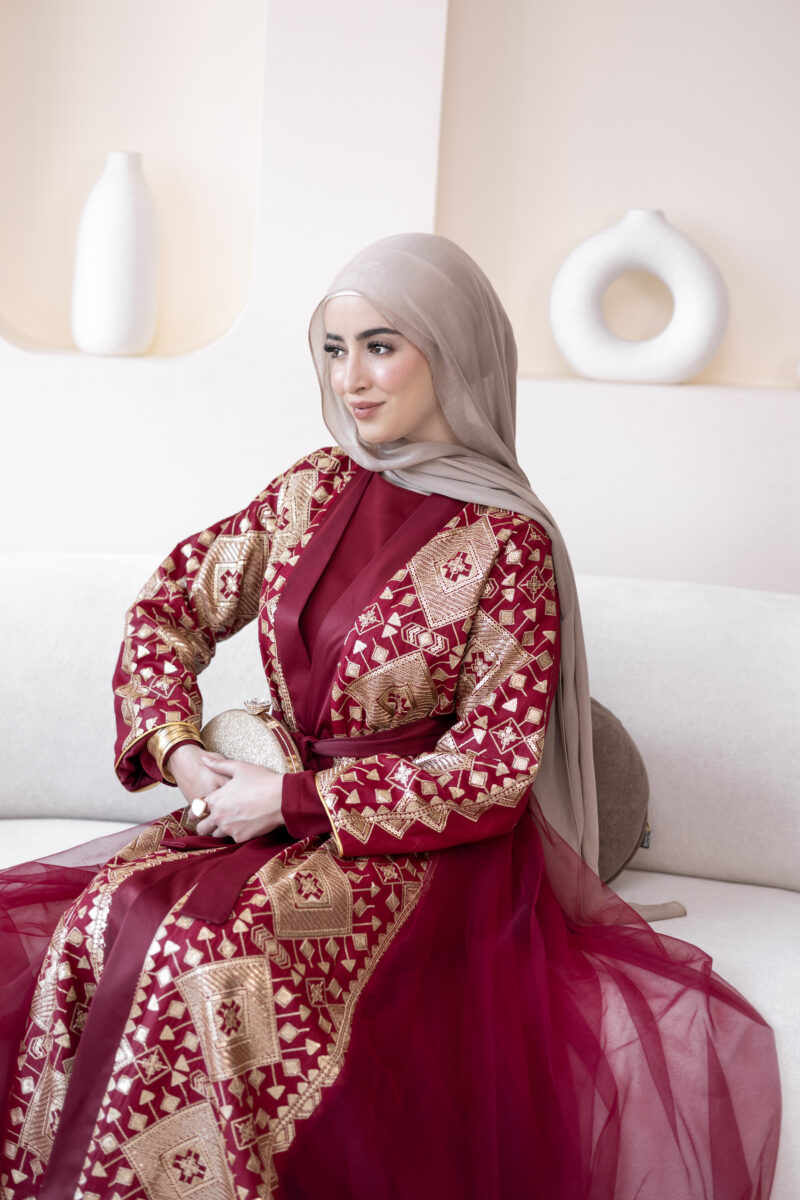 ⁦فستان مليكة-أحمر⁩ - الصورة ⁦4⁩