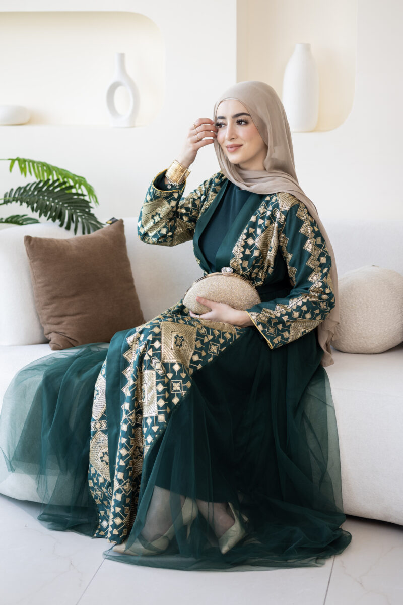 ⁦فستان مليكة-أخضر⁩ - الصورة ⁦2⁩