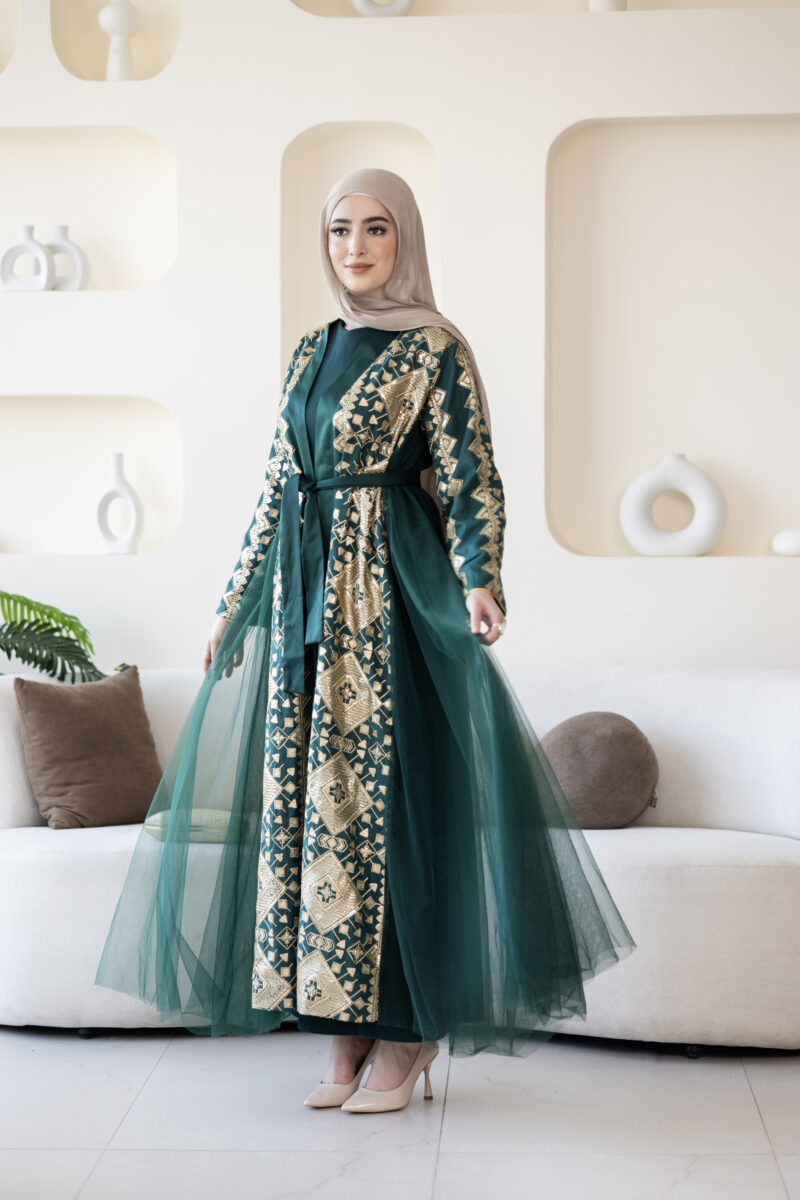 ⁦فستان مليكة-أخضر⁩ - الصورة ⁦4⁩