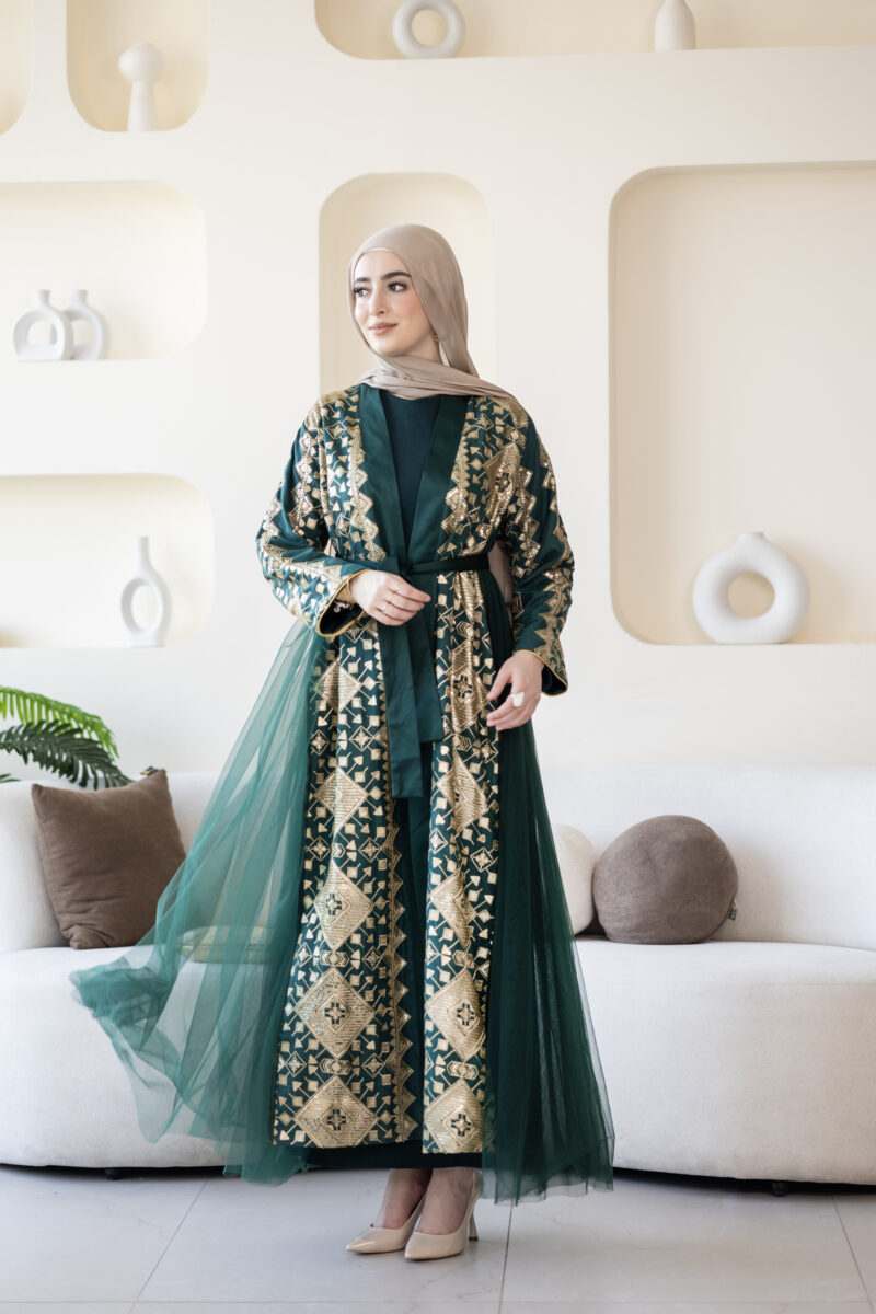 ⁦فستان مليكة-أخضر⁩ - الصورة ⁦3⁩