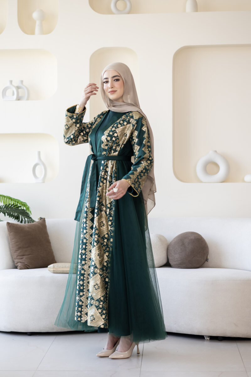⁦فستان مليكة-أخضر⁩ - الصورة ⁦6⁩