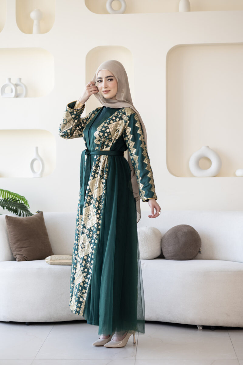 ⁦فستان مليكة-أخضر⁩ - الصورة ⁦5⁩