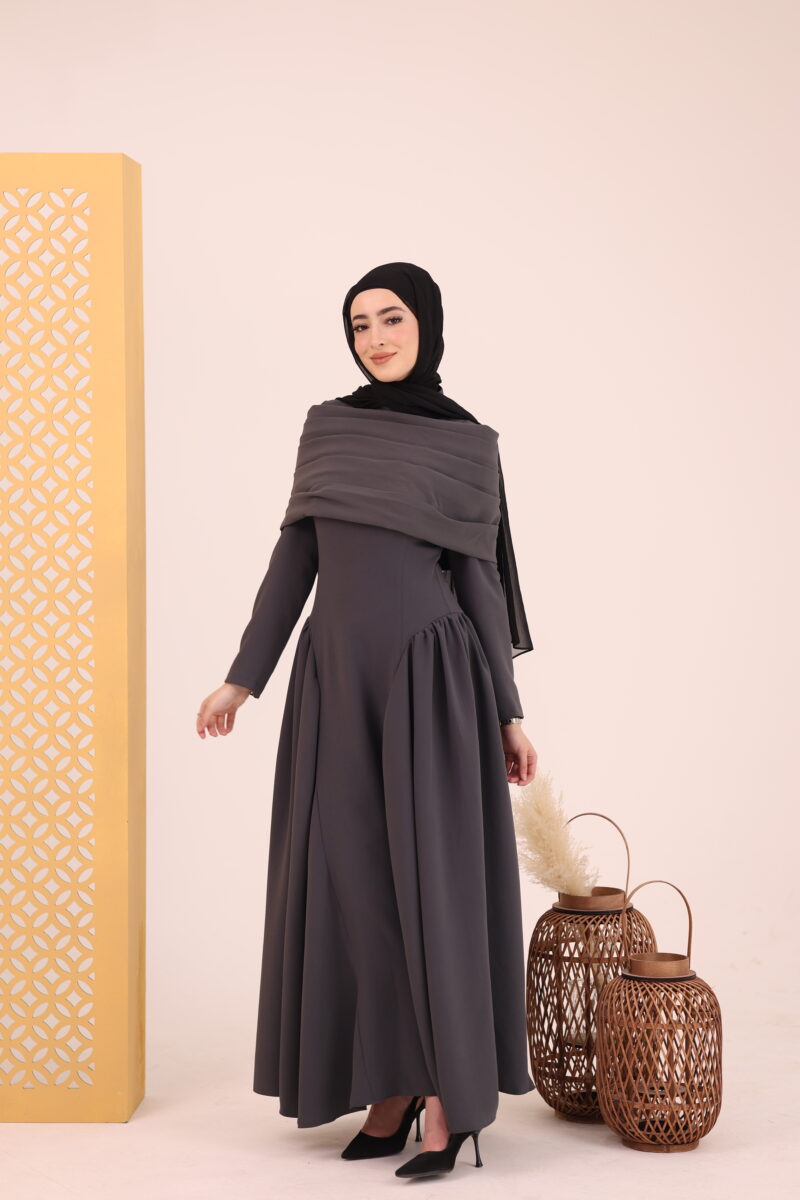 فستان ماريا-رمادي