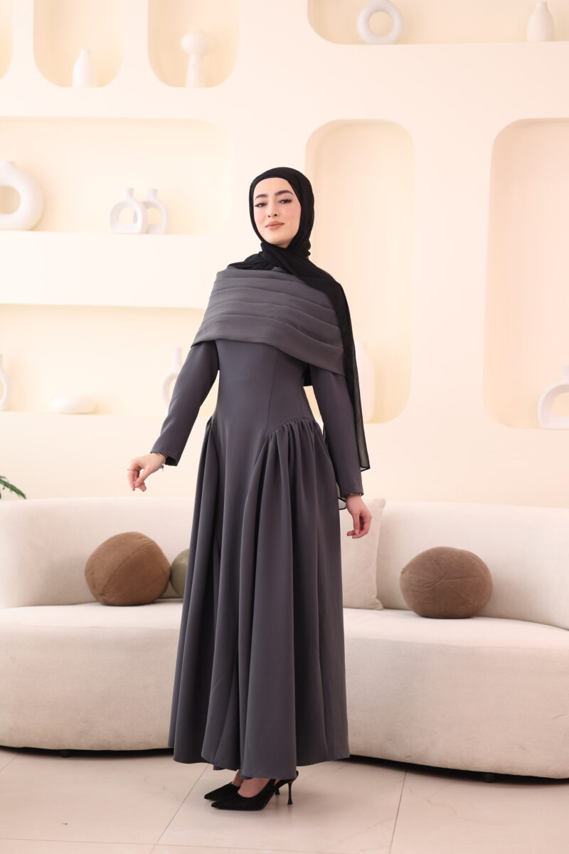 ⁦فستان ماريا-رمادي⁩ - الصورة ⁦2⁩