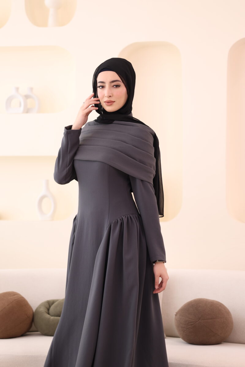 ⁦فستان ماريا-رمادي⁩ - الصورة ⁦3⁩
