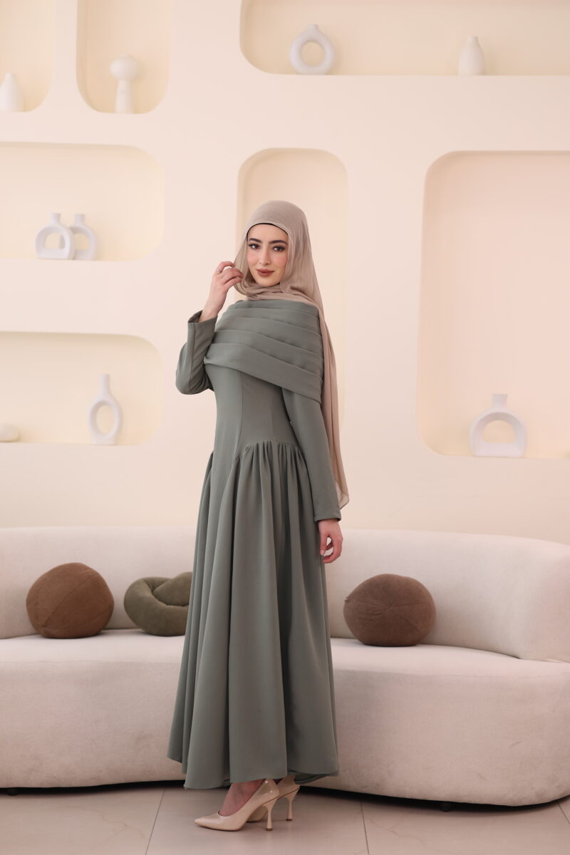 ⁦فستان ماريا-أخضر فاتح⁩ - الصورة ⁦3⁩